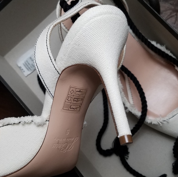 NIB J. Crew Canvas Heels Ankle Rope Tie Fringe 9 - Picture 5 of 11